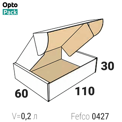 Самосборная коробка 110х60х30 мм