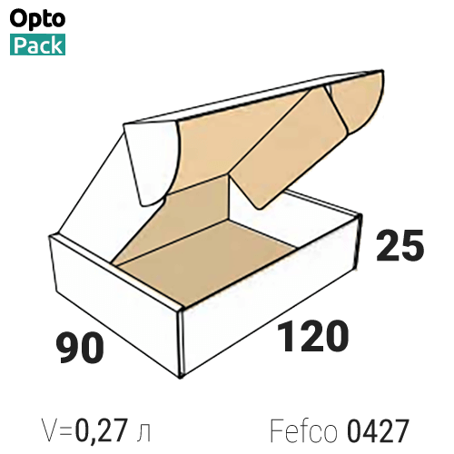Самосборная коробка 120х90х25 мм