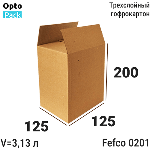 Коробка картонная 125х125х200 мм