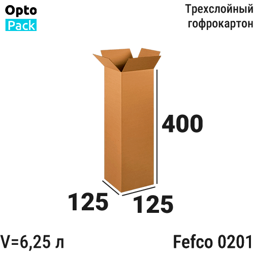Коробка картонная 125х125х400 мм