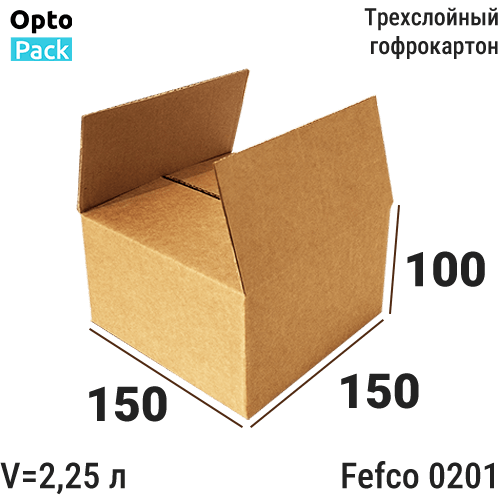 Коробка картонная 150х150х100 мм