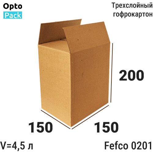 Коробка картонная 150х150х200 мм