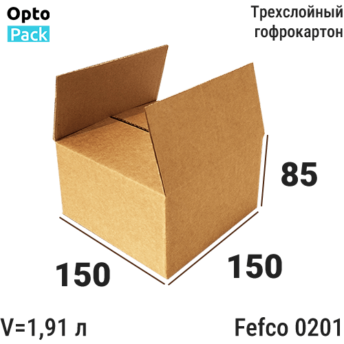 Коробка картонная 150х150х85 мм