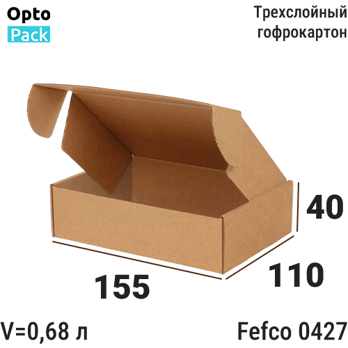 Самосборная коробка 155х110х40 мм