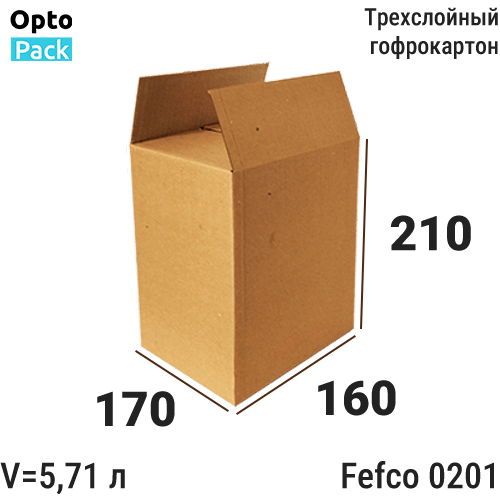 Коробка картонная 170х160х210 мм