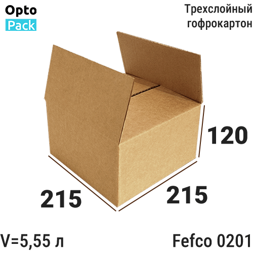 Коробка картонная 215х215х120 мм