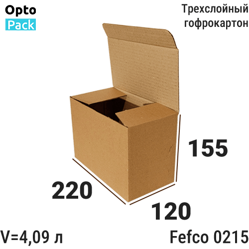 Коробка картонная 220х120х155 мм