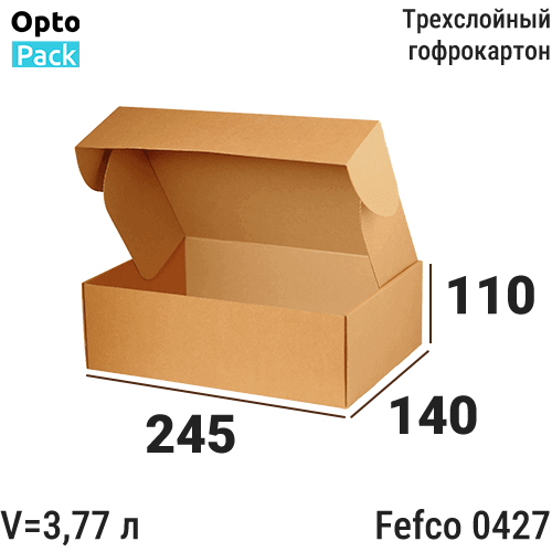 Самосборная коробка 245х140х110 мм