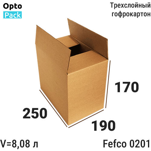 Коробка картонная 250х190х170 мм
