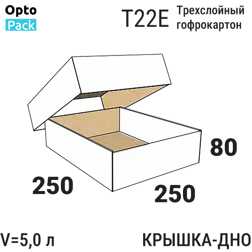 Коробка крышка-дно 250х250х80 мм