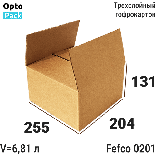 Коробка картонная 255х204х131 мм