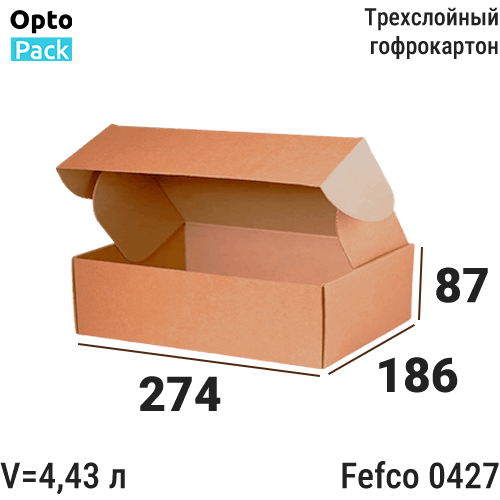 Самосборная коробка 274х186х87 мм