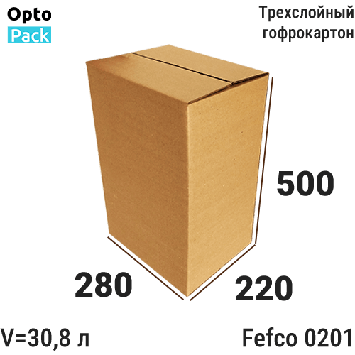 Коробка картонная 280х220х500 мм