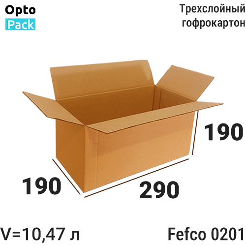 Коробка картонная 290х190х190 мм Целлюлозные