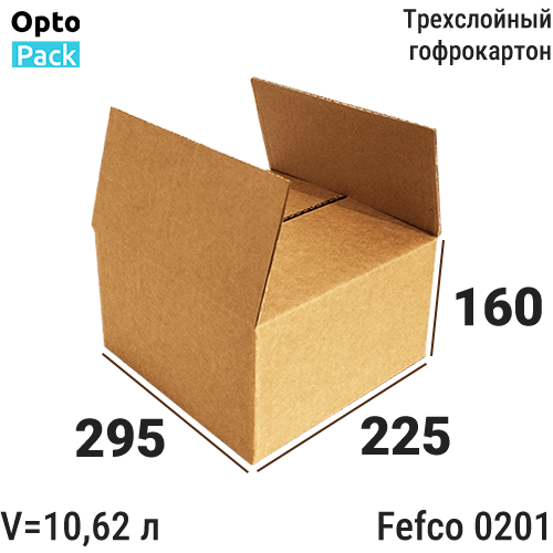 Коробка картонная 295х225х160 мм