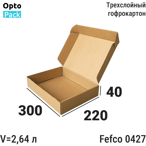 Самосборная коробка 300х220х40 мм