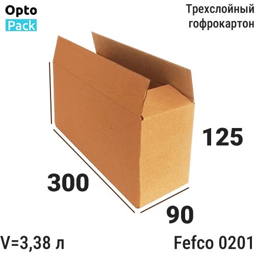 Коробка картонная 300х90х125 мм