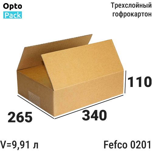 Коробка картонная 340х265х110 мм
