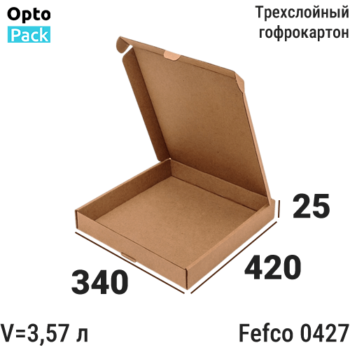 Самосборная коробка 340х420х25 мм