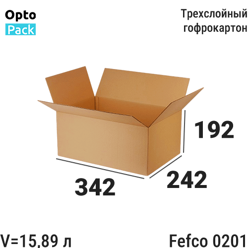 Коробка картонная 342х242х192 мм
