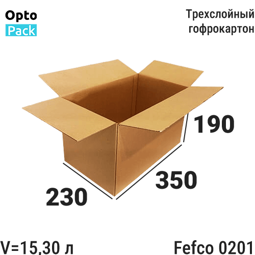 Коробка картонная 350х230х190 мм