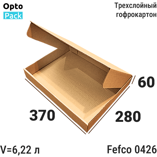 Коробка картонная 370х280х60 мм
