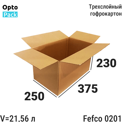 Коробка картонная 375х250х230 мм