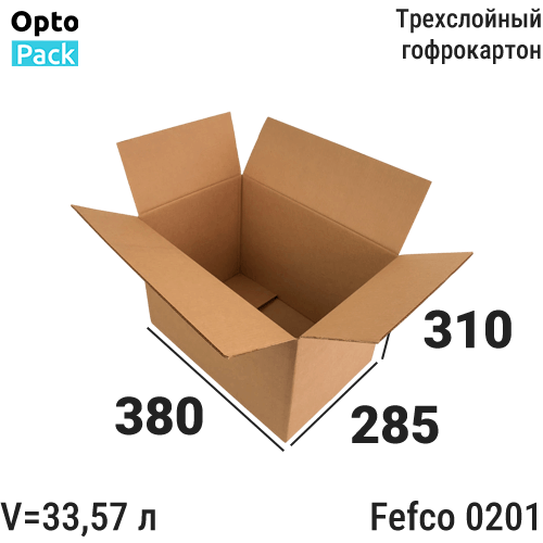 Коробка картонная 380х285х310 мм