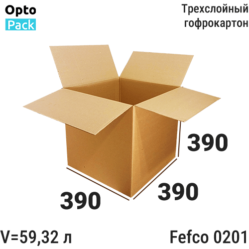 Коробка картонная 390х390х390 мм