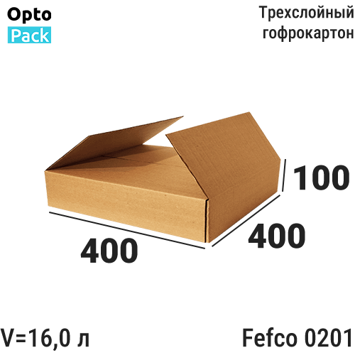 Коробка картонная 400х400х100 мм