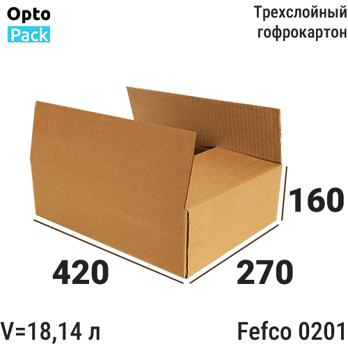 Коробка картонная 420х270х160 мм