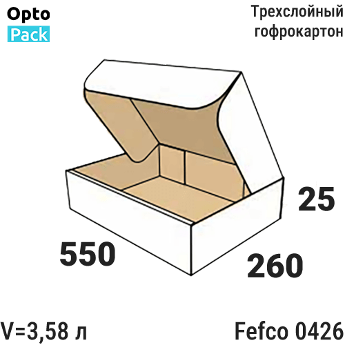 Самосборная коробка 550х260х25 мм