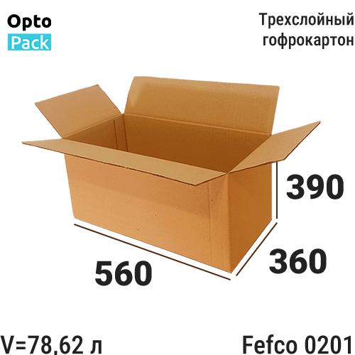 Коробка картонная 560х360х390 мм