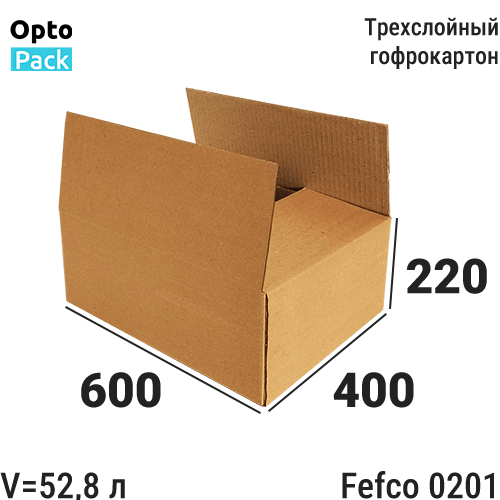 Коробка картонная 600х400х220 мм