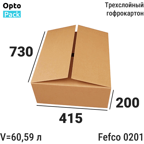 Коробка картонная 730х415х200 мм