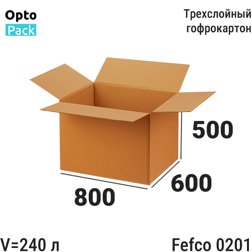 Коробка транспортная 800х600х500 мм Паллетная