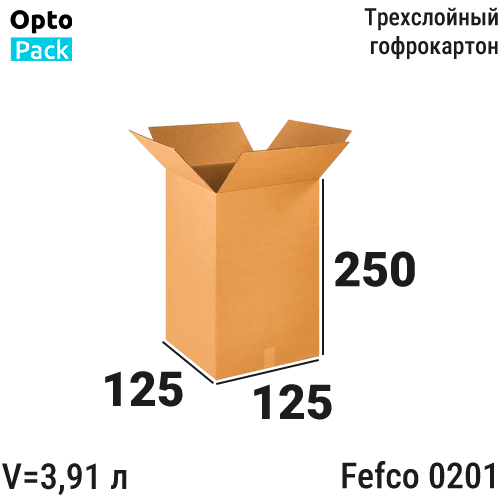 Коробка картонная 125х125х250 мм