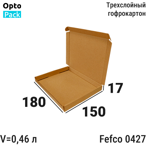 Самосборная коробка 180х150х17 мм