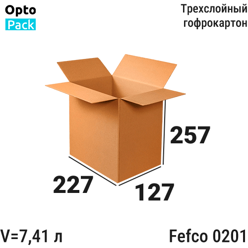 Коробка картонная 227х127х257 мм