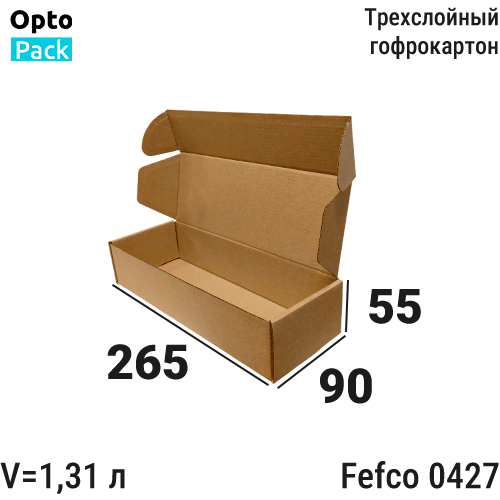 Самосборная коробка 265х90х55 мм