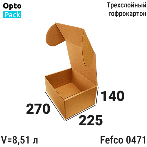 Самосборная коробка 270х225х140 мм