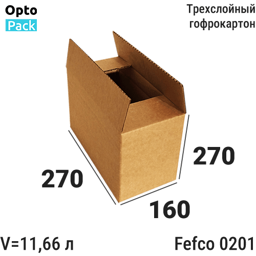 Коробка картонная 270х160х270 мм