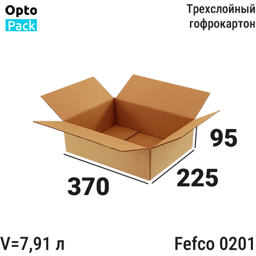 Коробка картонная 370х225х95 мм